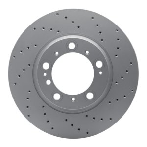Porsche 911 Brake Rotor (1) - Left Rear - R1 Concepts - GeoSPEC Coated - Drilled - `99-`23